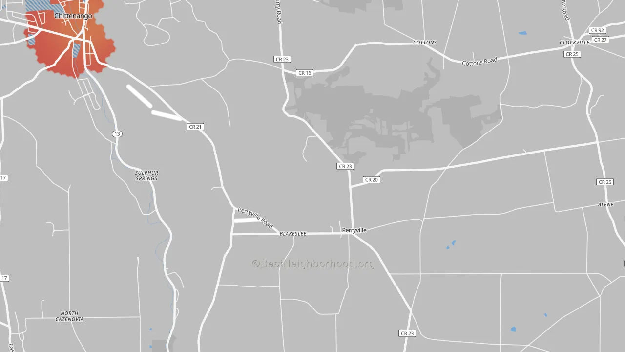 Transit Grade map of Perryville, NY