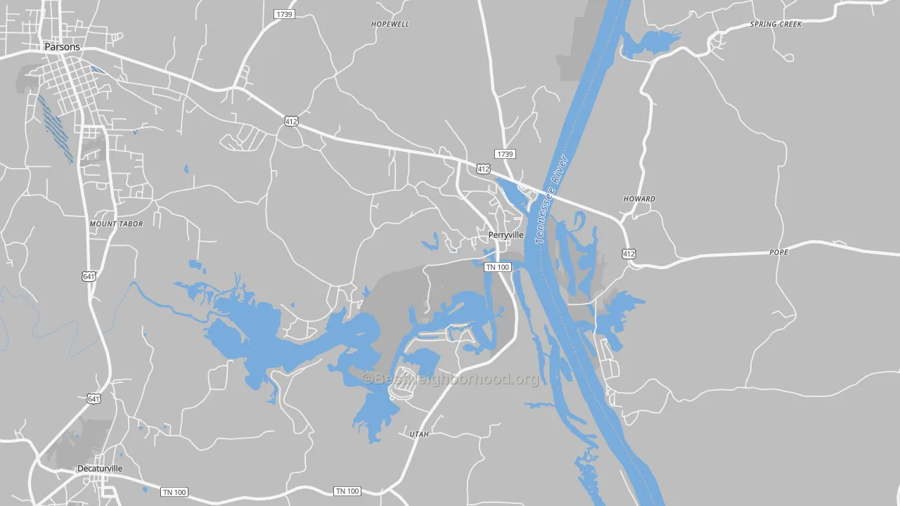 Transit Grade map of Perryville, TN