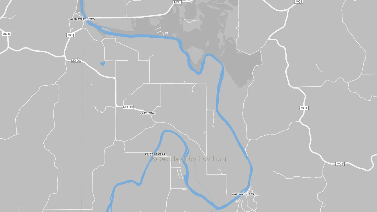 Transit Grade map of Pershing, MO