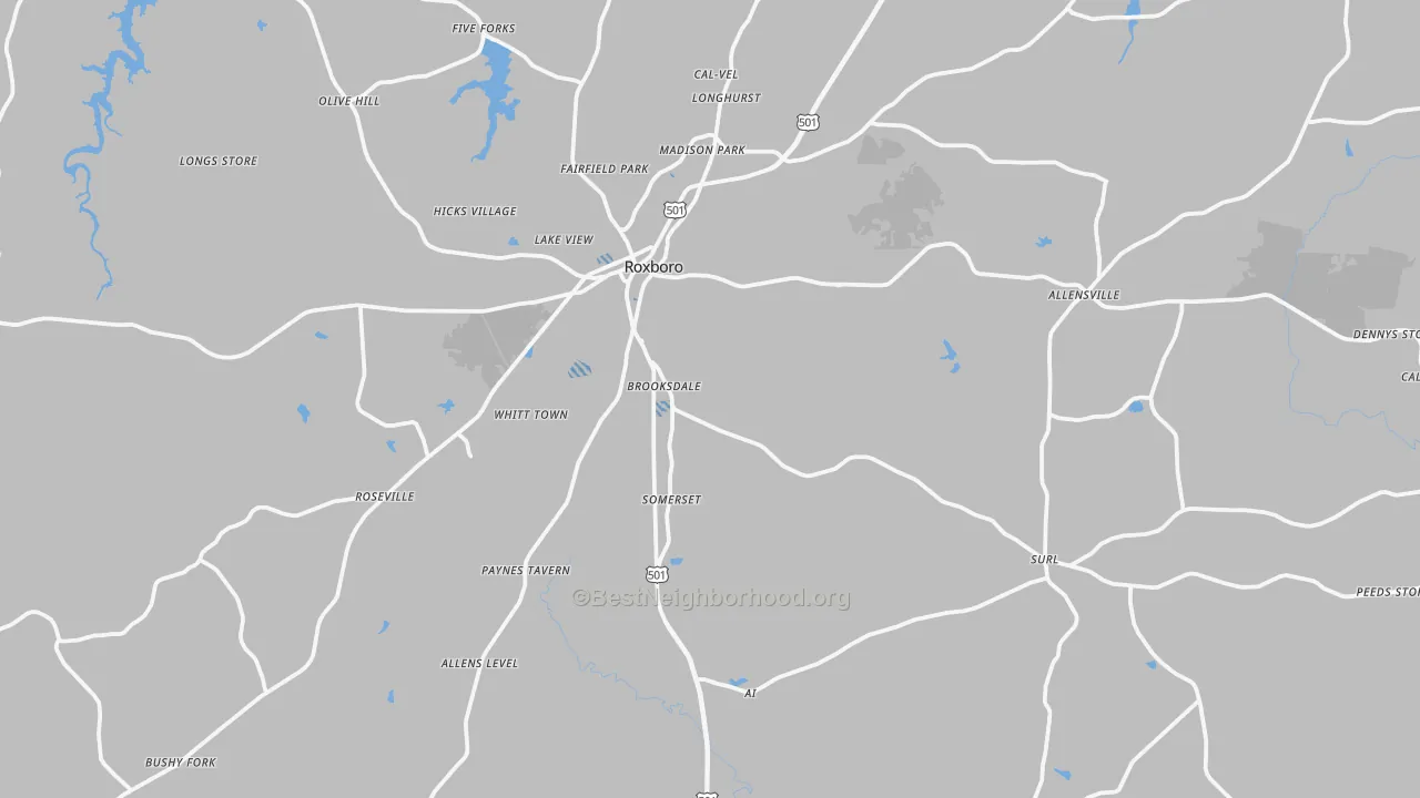 Transit Grade map of Person County, NC