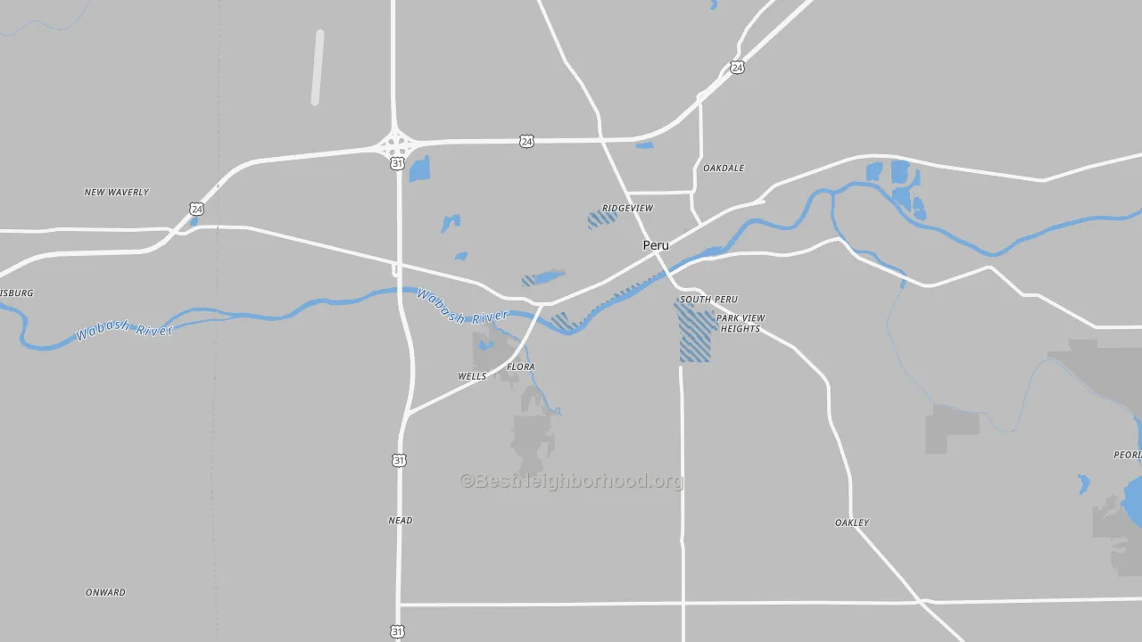 Transit Grade map of Peru, IN