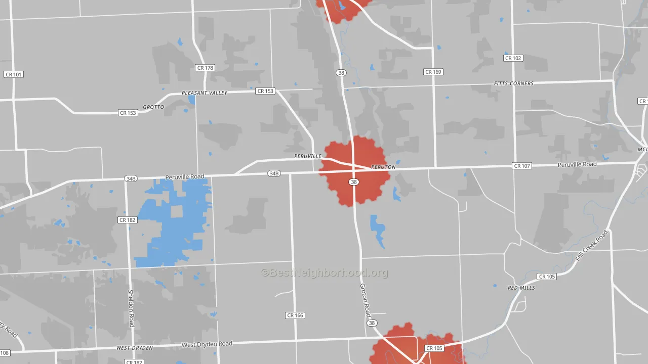 Transit Grade map of Peruville, NY