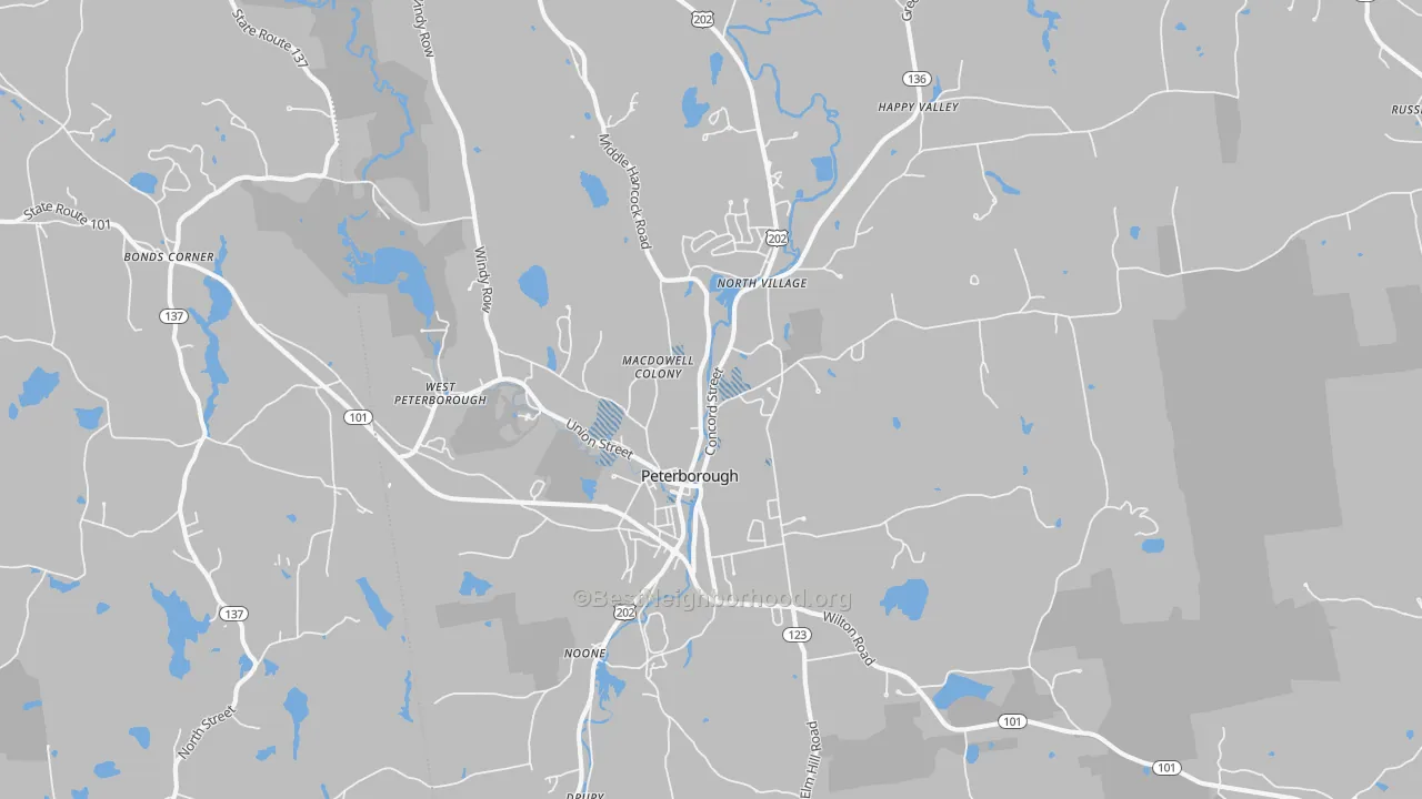 Transit Grade map of Peterborough, NH