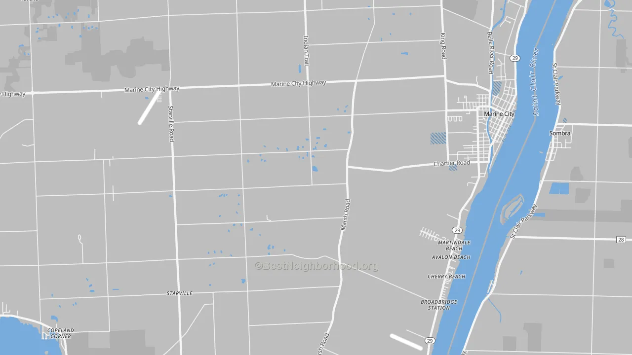Transit Grade map of Peters, MI