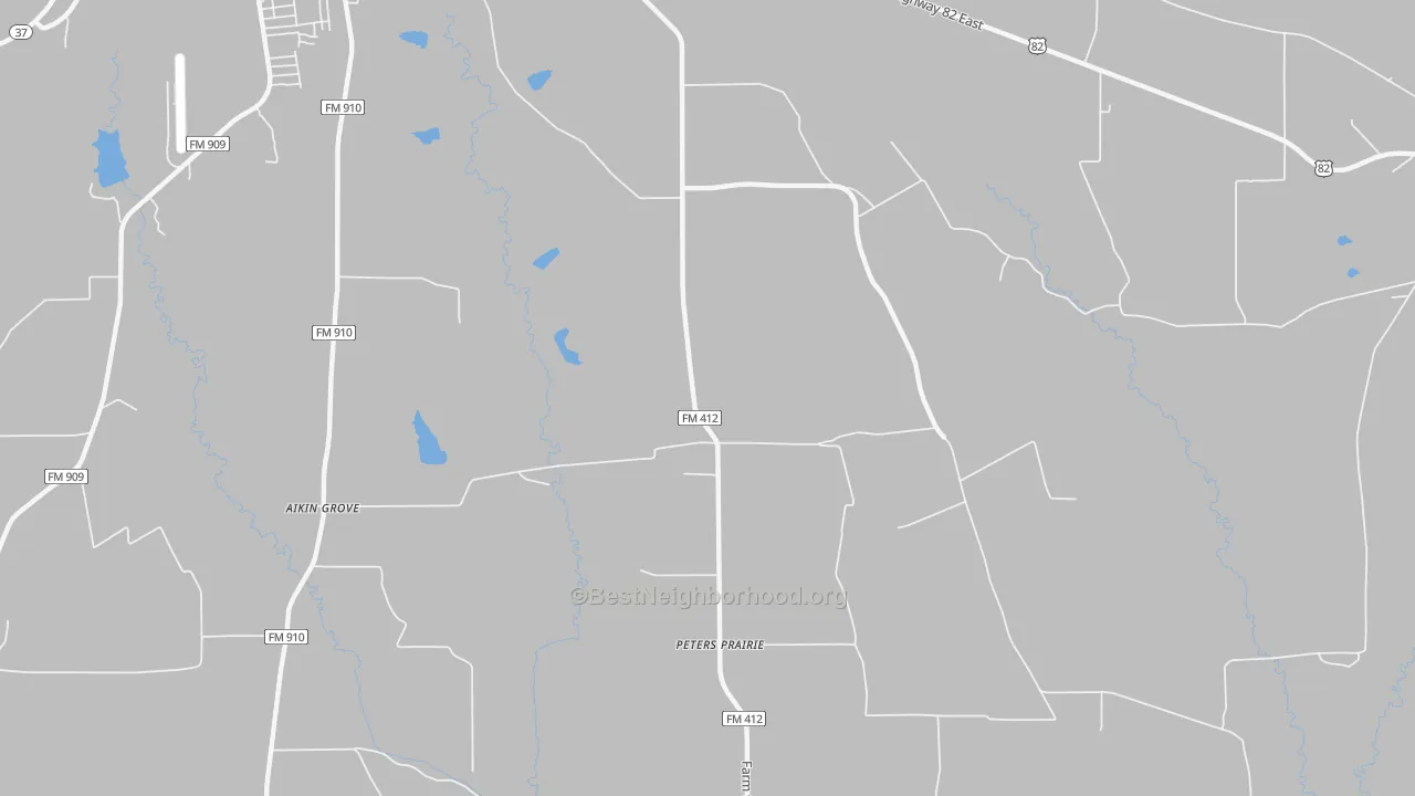 Transit Grade map of Peters Prairie, TX