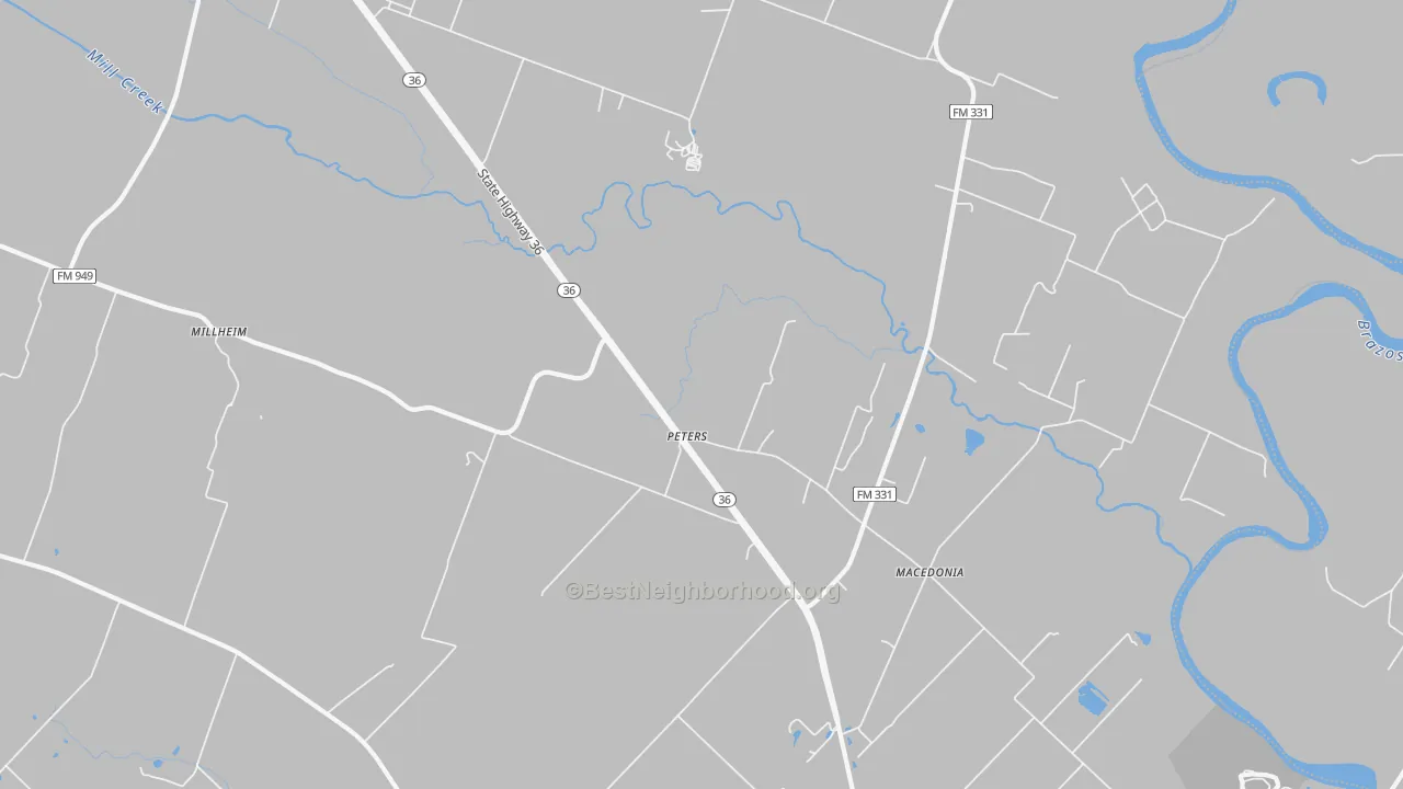 Transit Grade map of Peters, TX