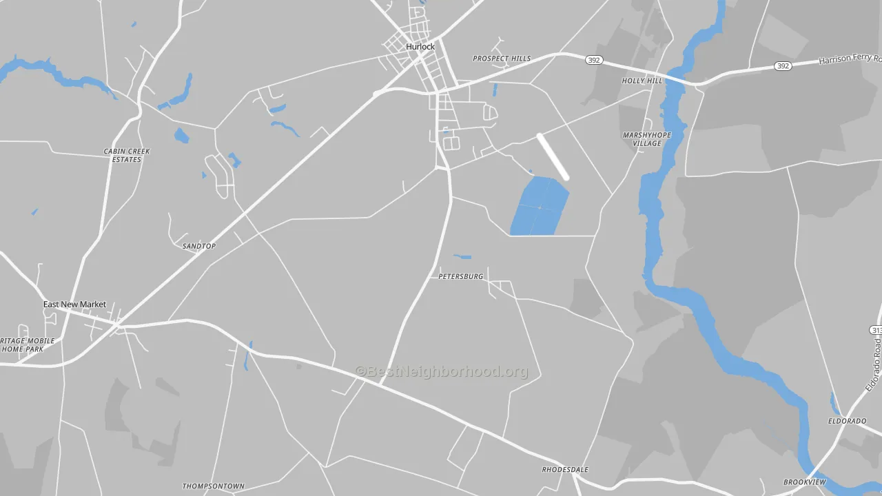Transit Grade map of Petersburg, MD
