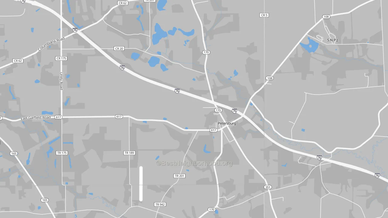 Transit Grade map of Petersburg, OH