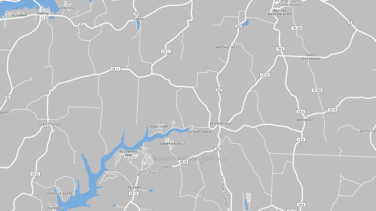Transit Grade map of Petersburgh, OH