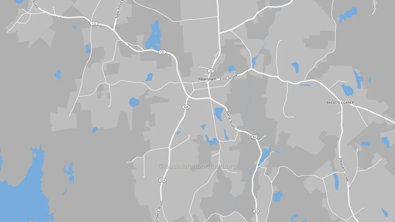 Transit Grade map of Petersham, MA