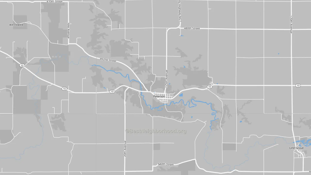 Transit Grade map of Peterson, IA