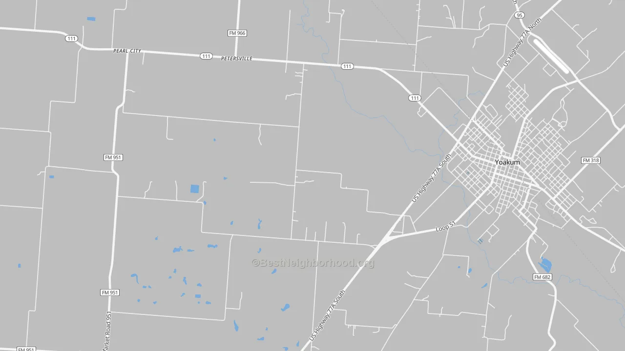Transit Grade map of Petersville, TX
