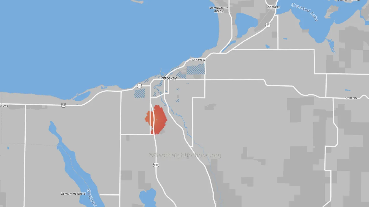 Transit Grade map of Petoskey, MI