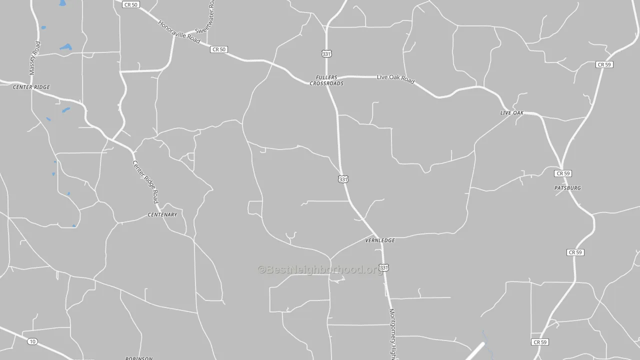 Transit Grade map of Petrey, AL