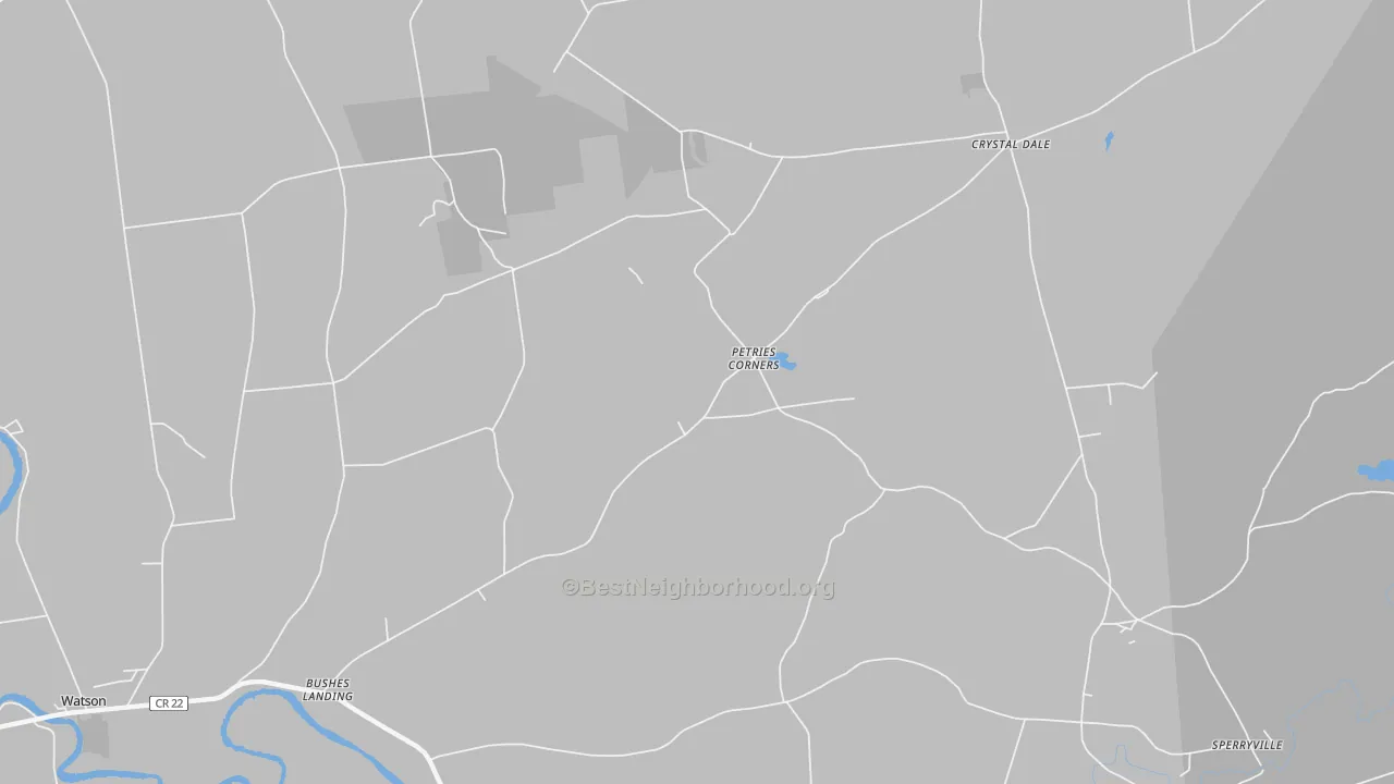 Transit Grade map of Petries Corners, NY