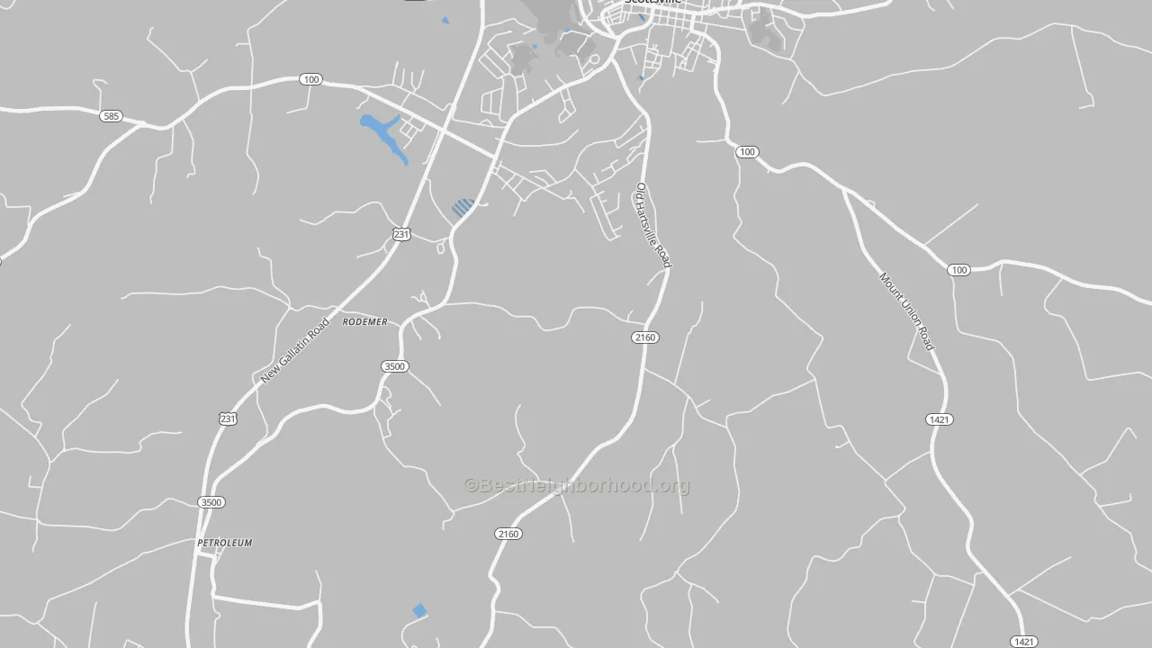 Transit Grade map of Petroleum, KY