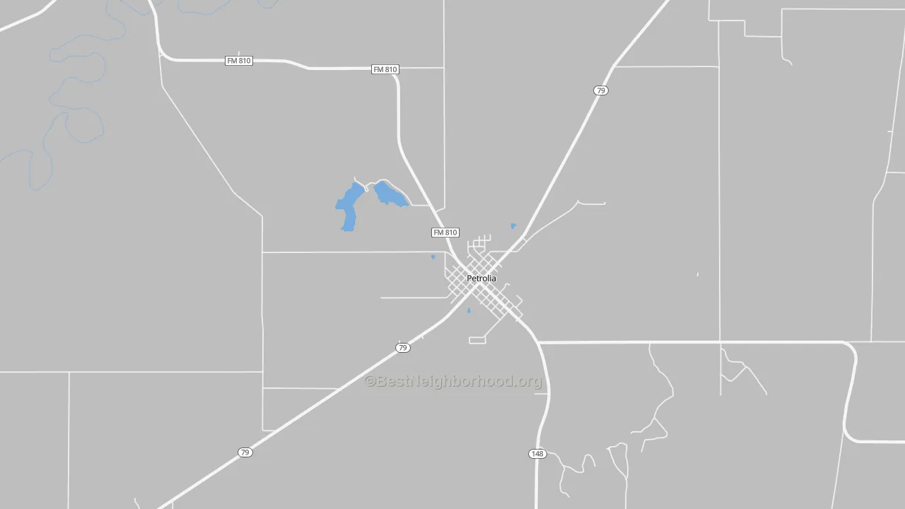 Transit Grade map of Petrolia, TX