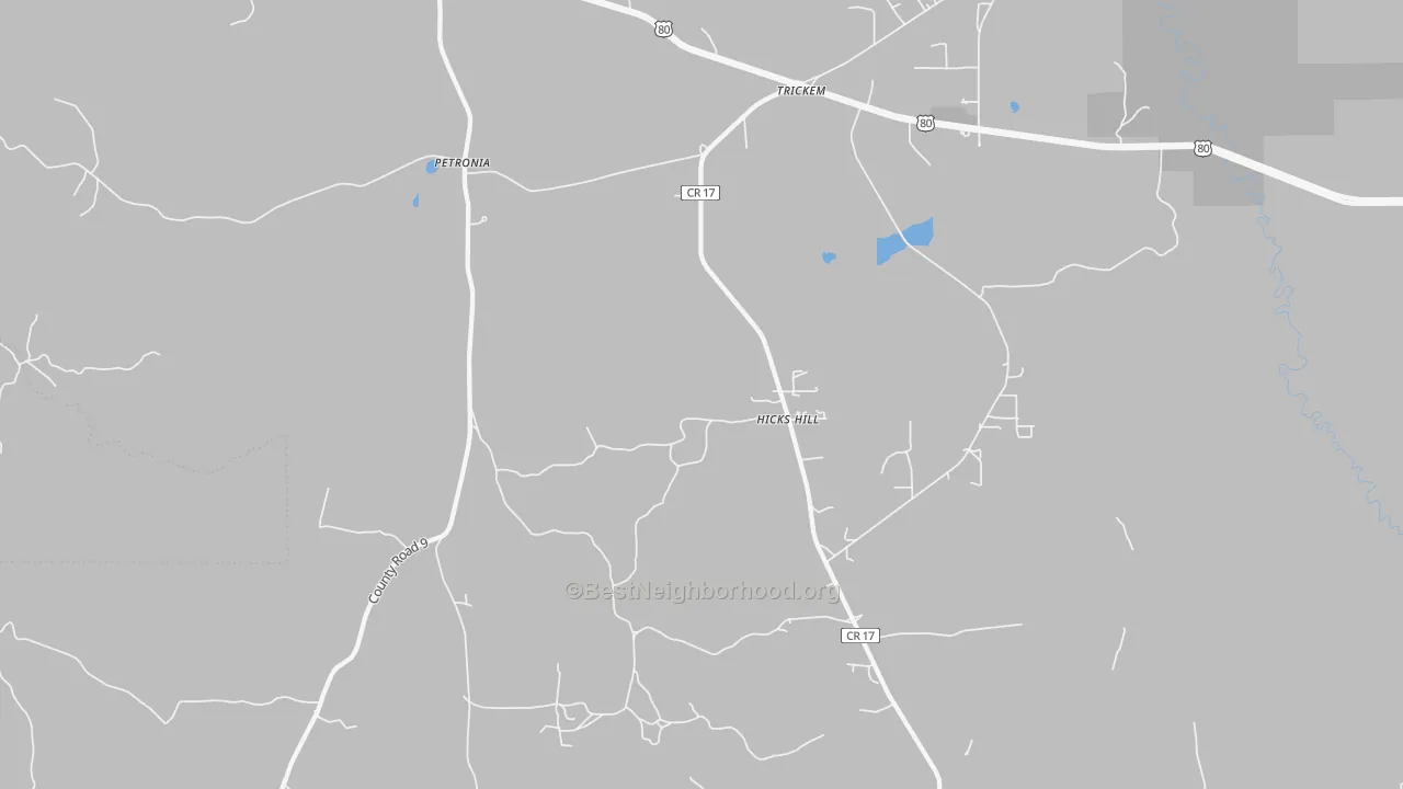 Transit Grade map of Petronia, AL