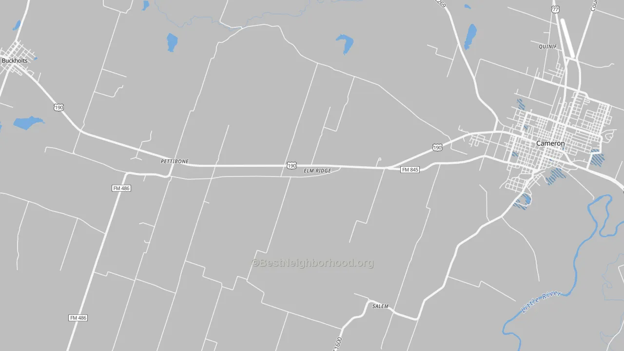 Transit Grade map of Pettibone, TX