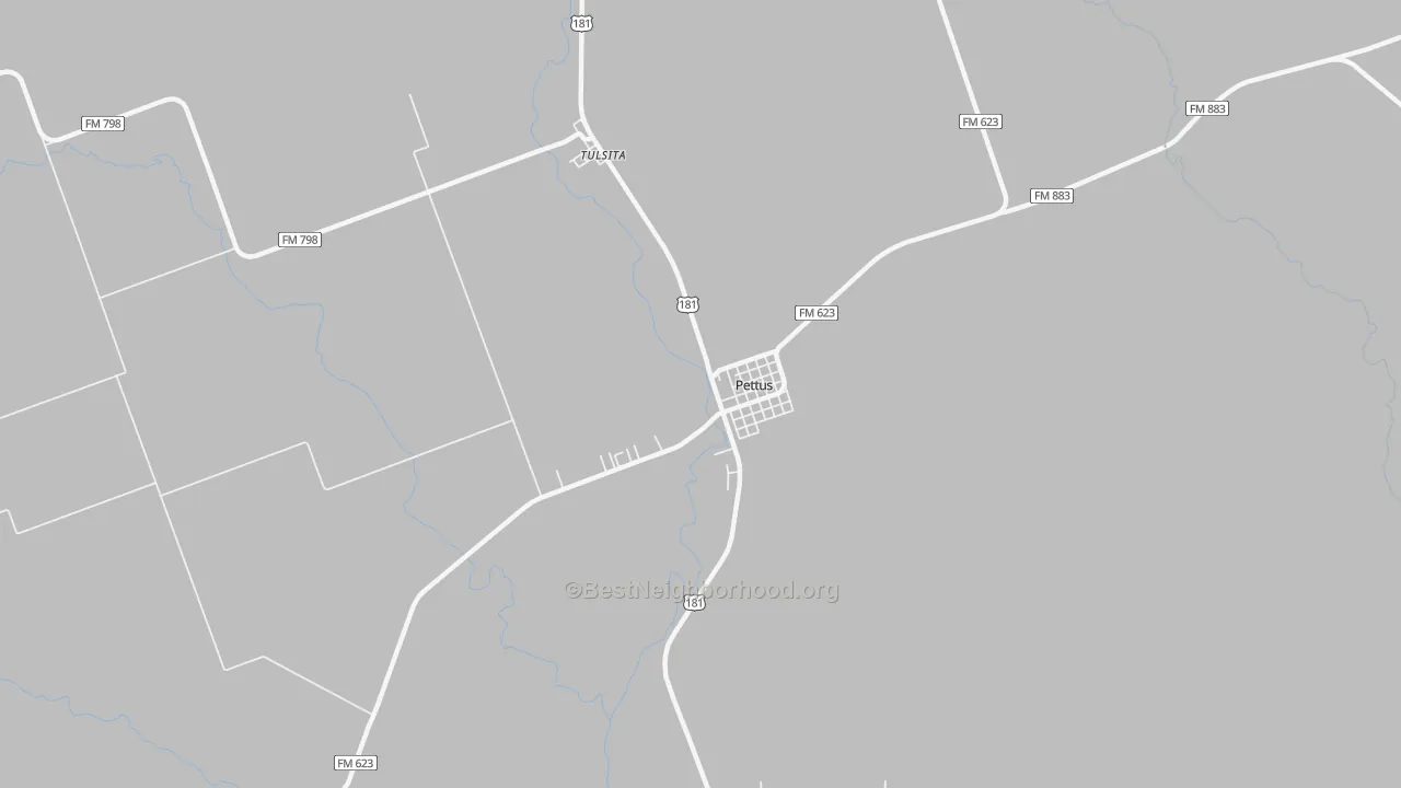 Transit Grade map of Pettus, TX