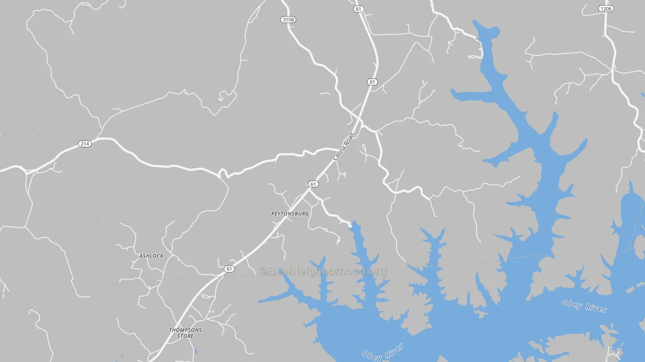 Transit Grade map of Peytonsburg, KY