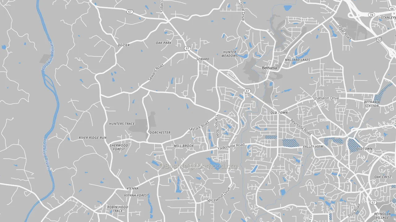 Transit Grade map of Pfafftown, NC