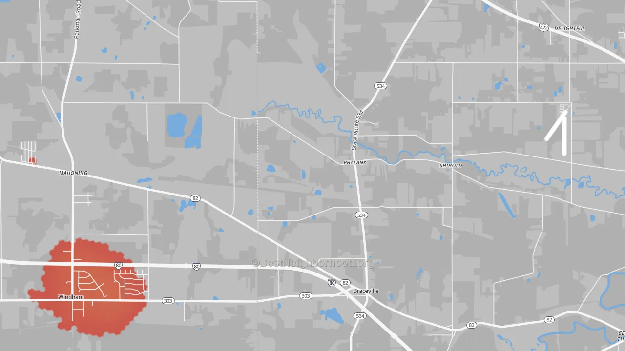 Transit Grade map of Phalanx, OH