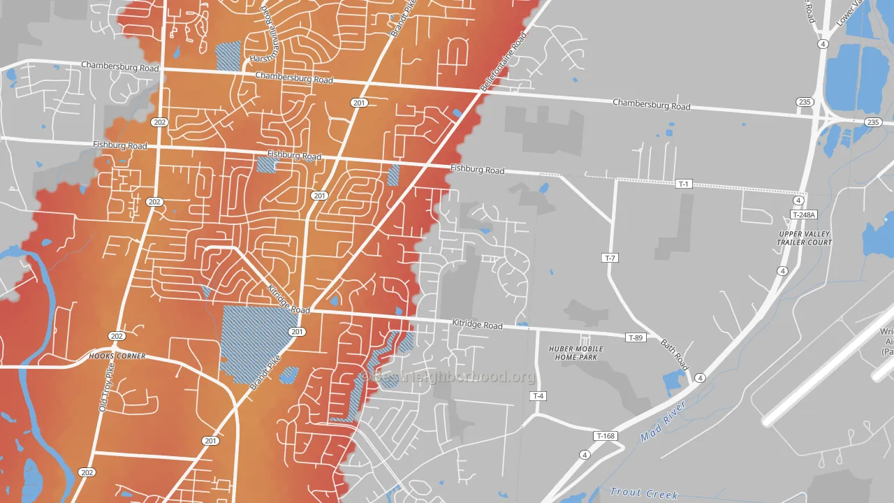 Transit Grade map of Pheasant Hill, Dayton, OH