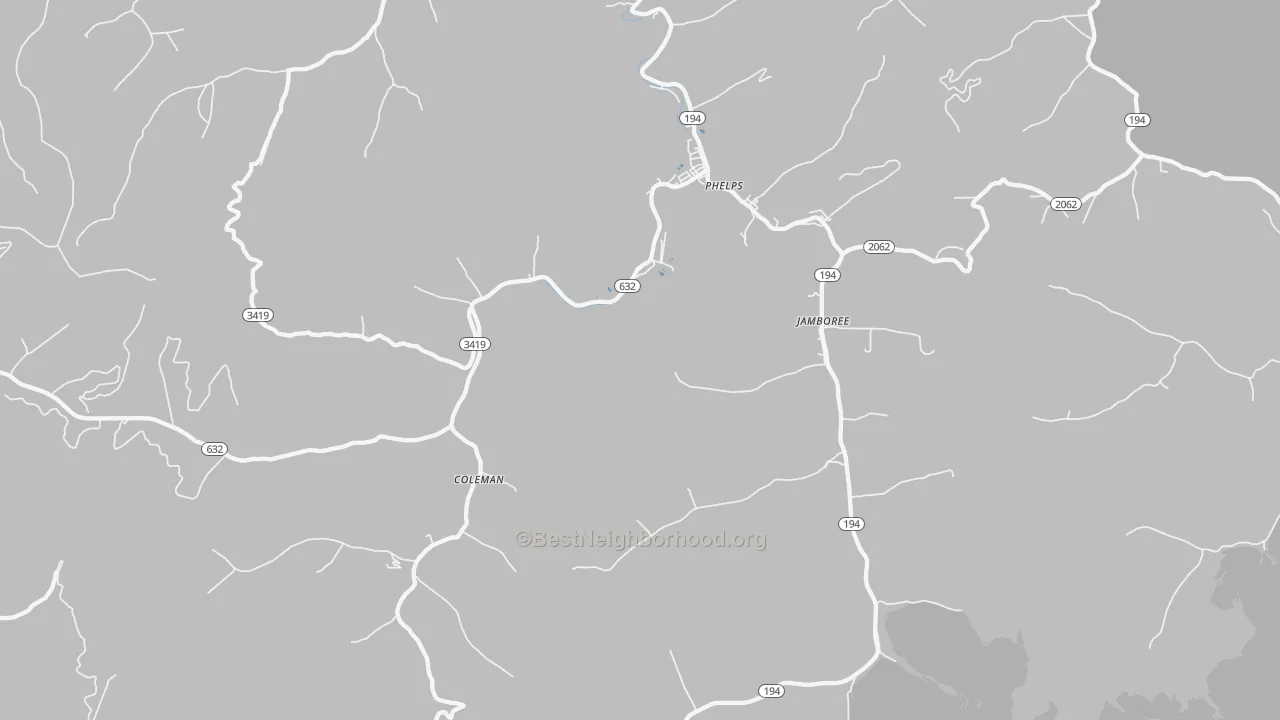 Transit Grade map of Phelps, KY