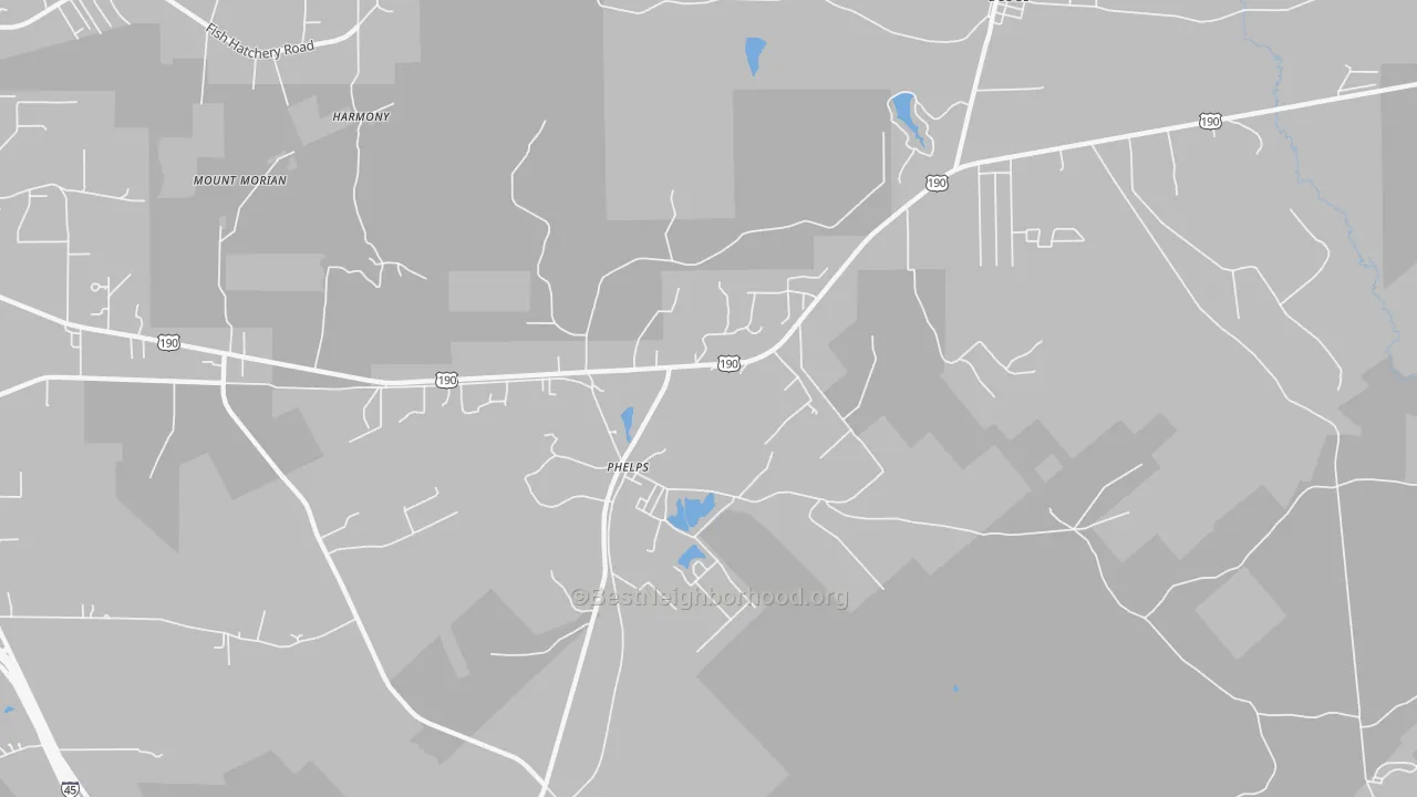 Transit Grade map of Phelps, TX