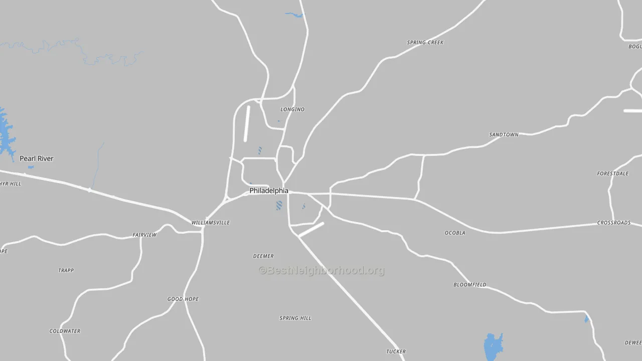Transit Grade map of Philadelphia, MS