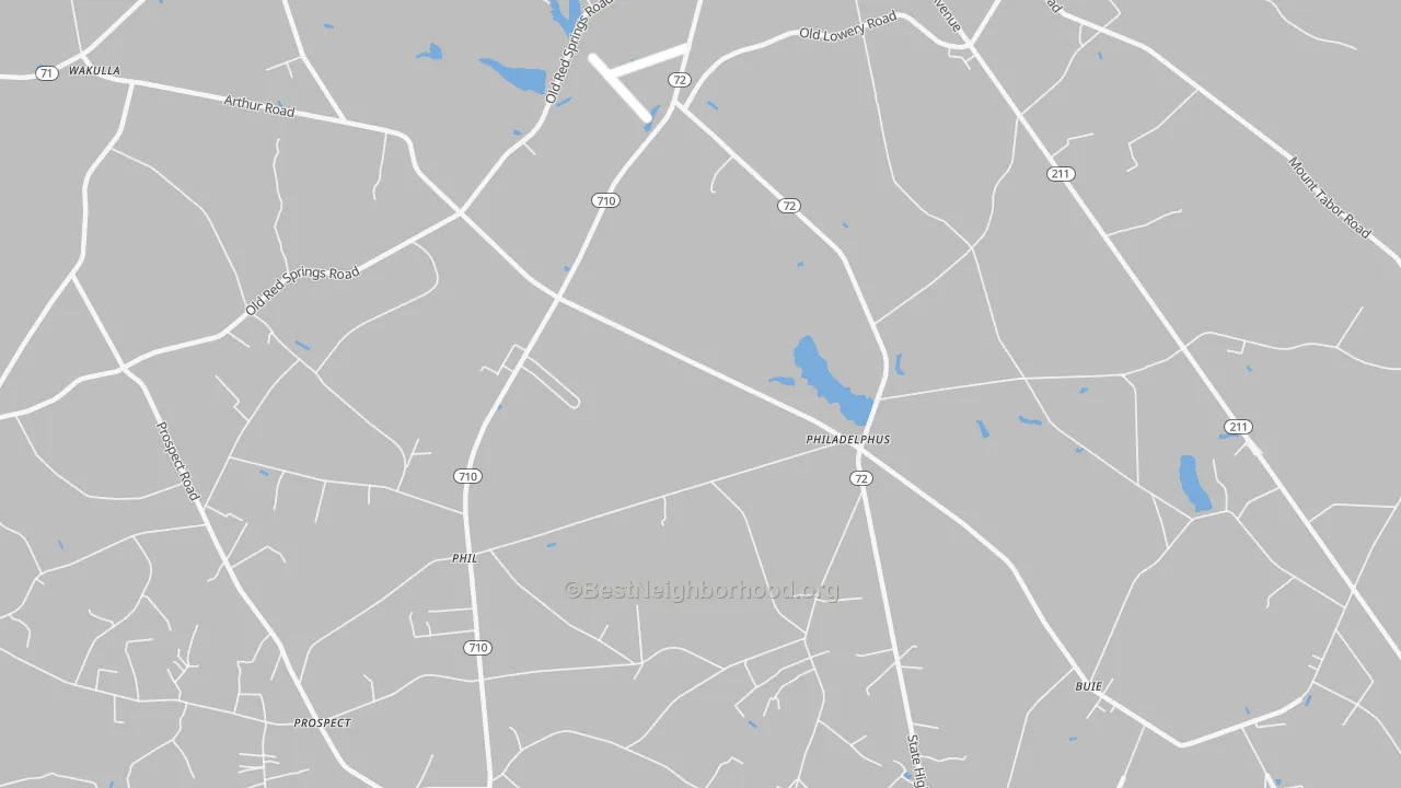 Transit Grade map of Philadelphus, NC