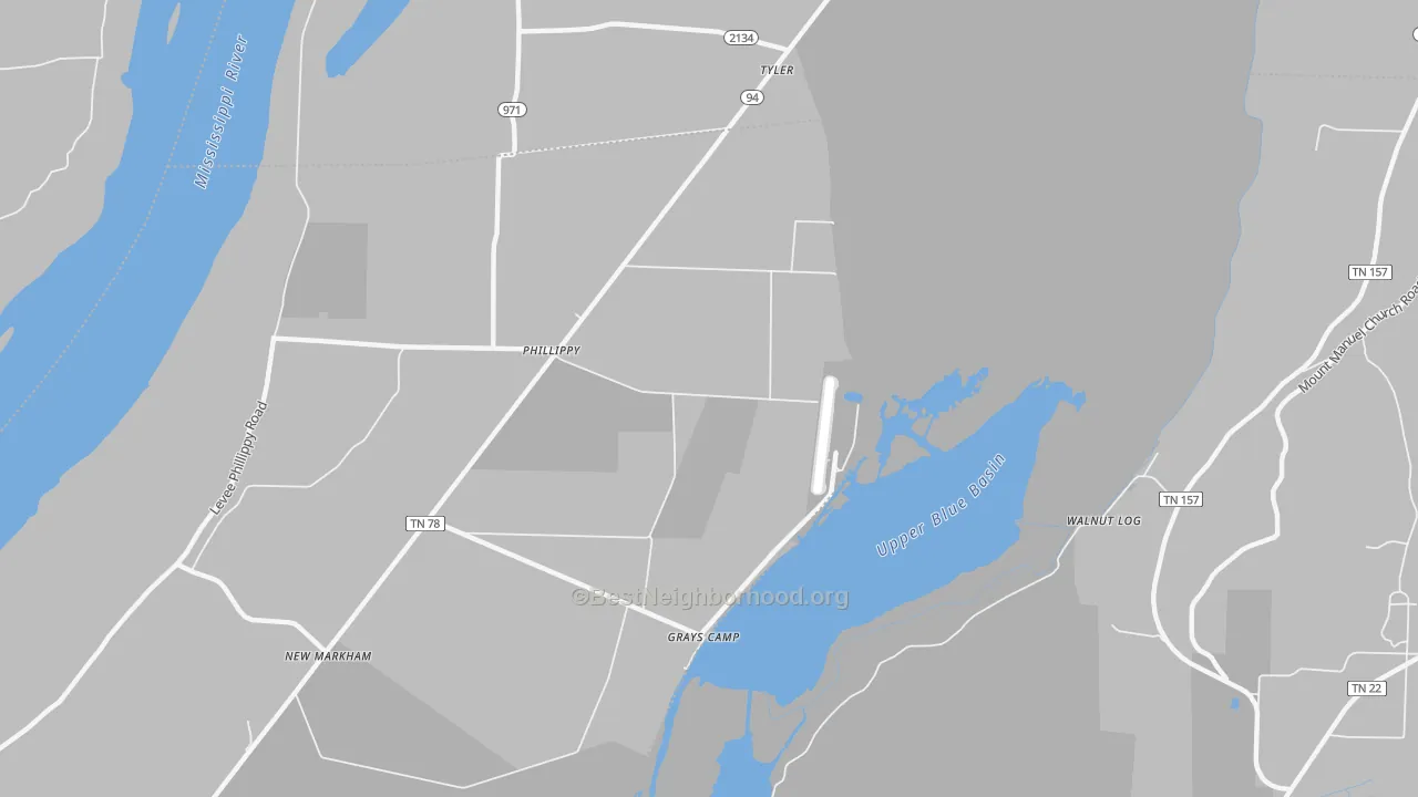 Transit Grade map of Phillippy, TN