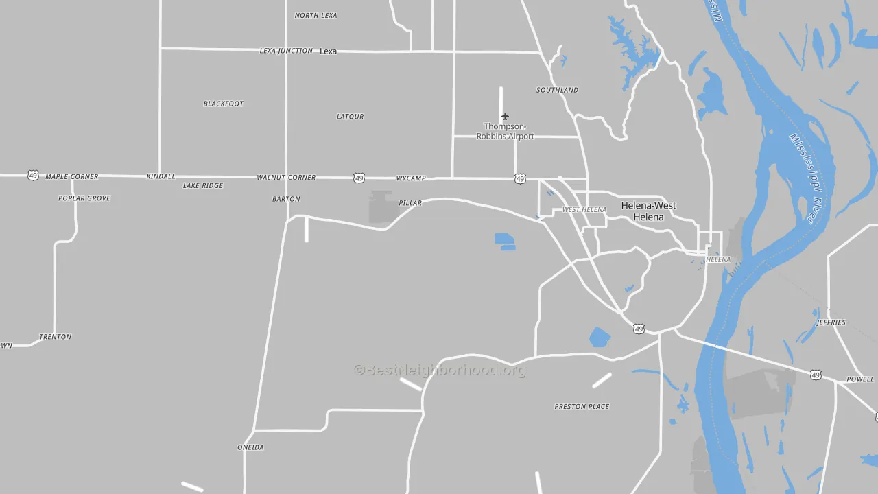 Transit Grade map of Phillips County, AR