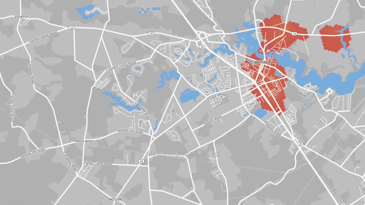 Transit Grade map of Phillips Hill, DE