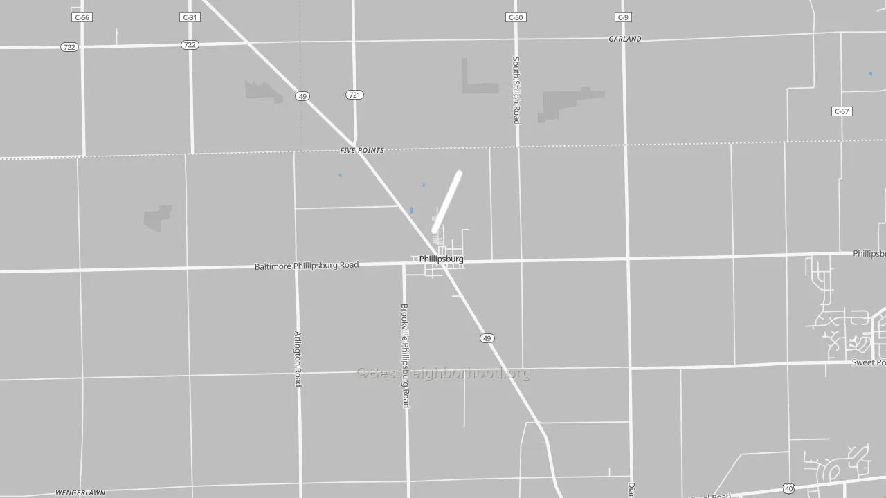 Transit Grade map of Phillipsburg, OH