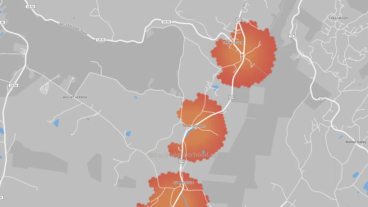 Transit Grade map of Phillipsport, NY