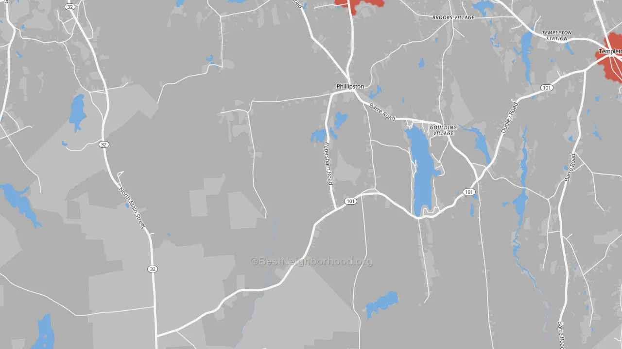 Transit Grade map of Phillipston, MA