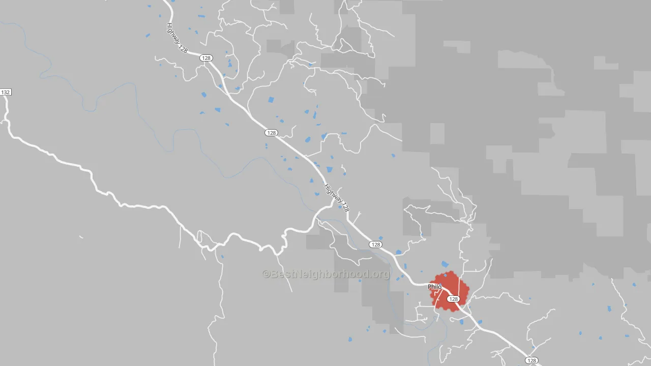 Transit Grade map of Philo, CA