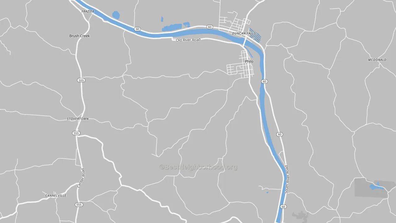 Transit Grade map of Philo, OH