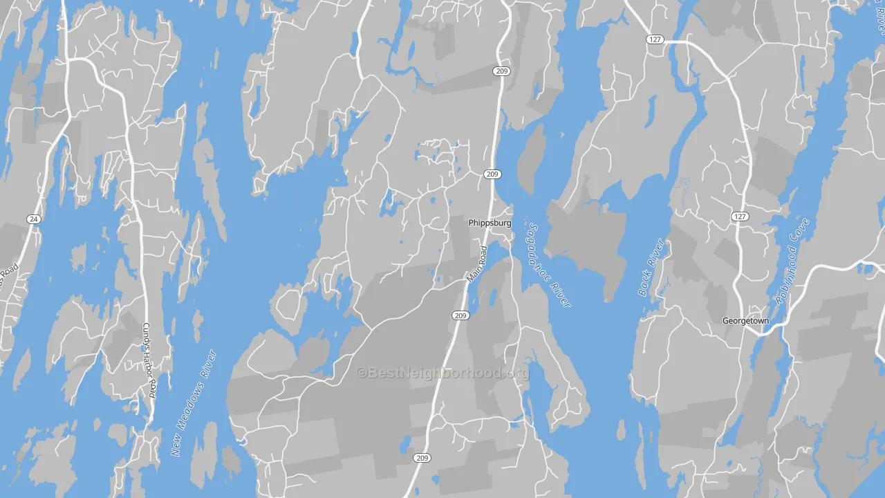 Transit Grade map of Phippsburg, ME
