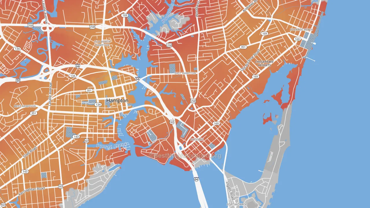 Transit Grade map of Phoebus, Hampton, VA