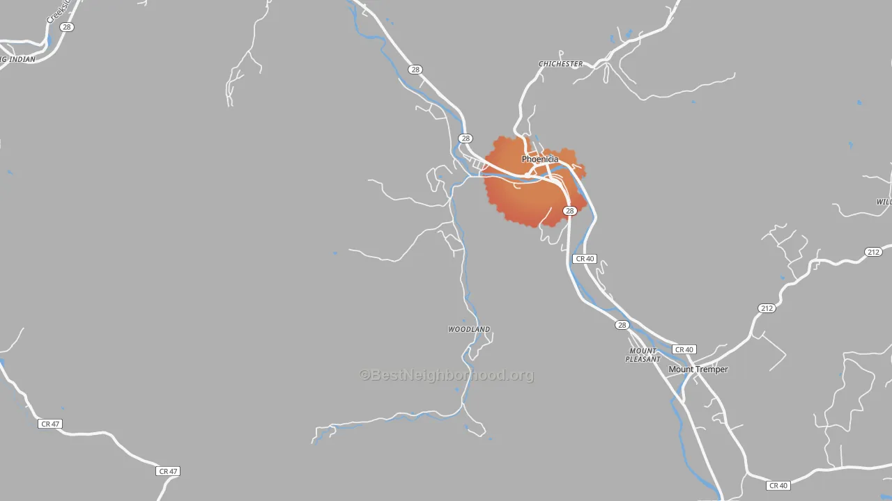 Transit Grade map of Phoenicia, NY