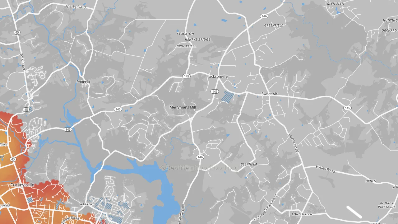 Transit Grade map of Phoenix, MD