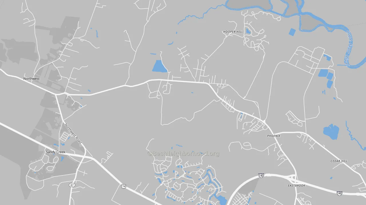 Transit Grade map of Phoenix, NC