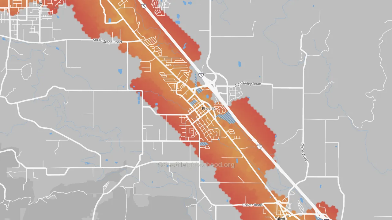 Transit Grade map of Phoenix, OR