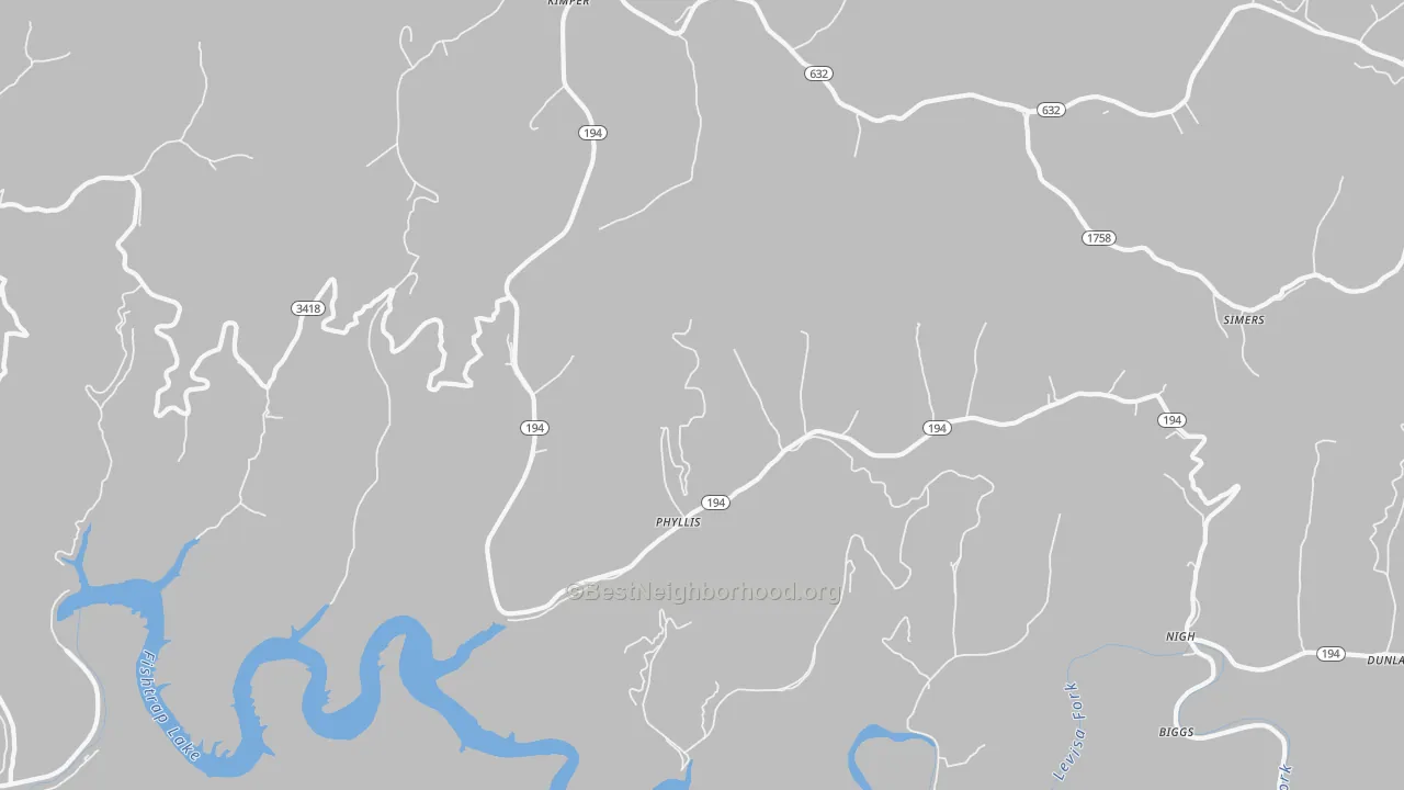 Transit Grade map of Phyllis, KY