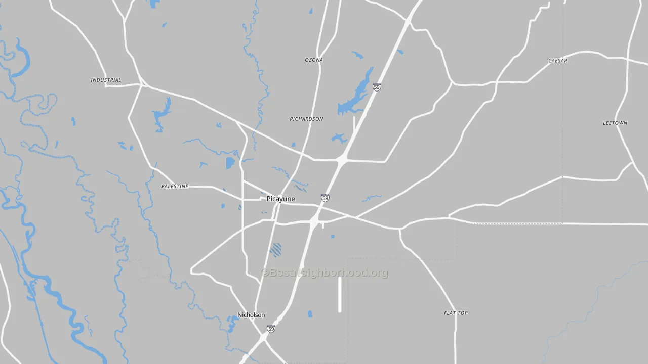 Transit Grade map of Picayune, MS