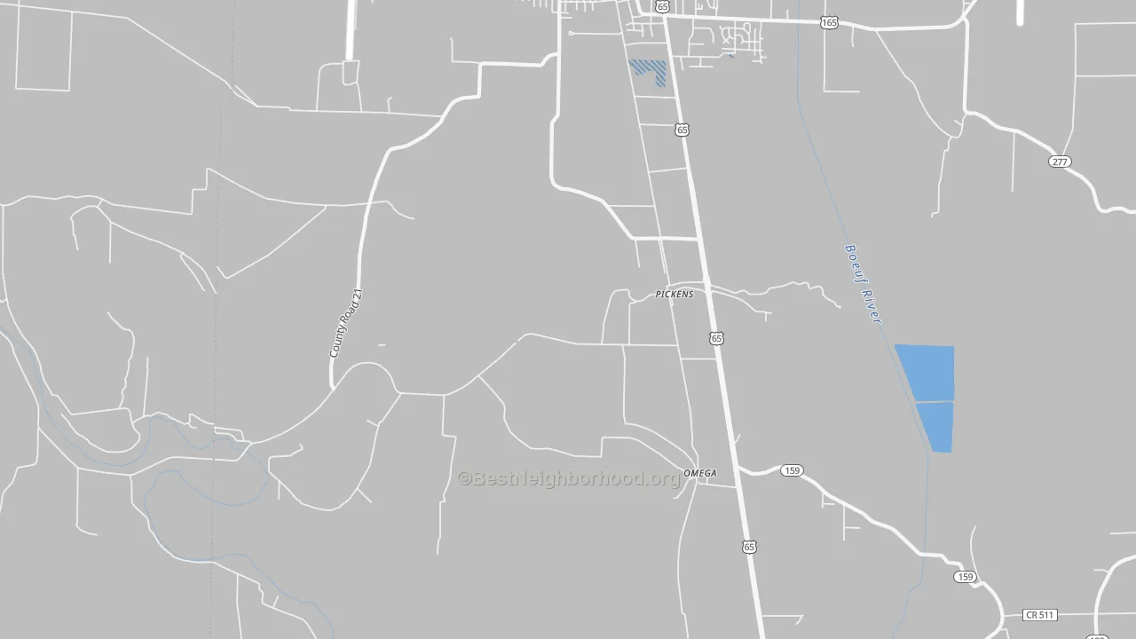 Transit Grade map of Pickens, AR