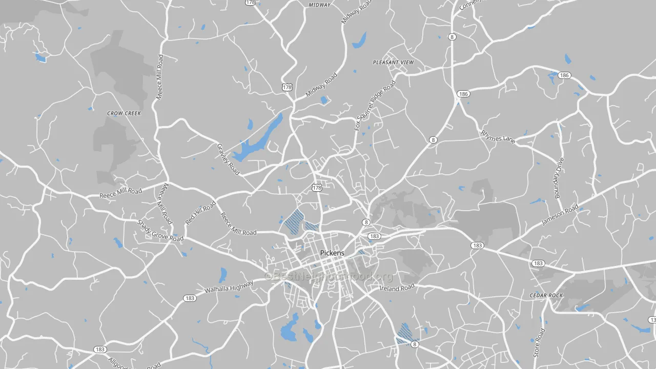 Transit Grade map of Pickens, SC